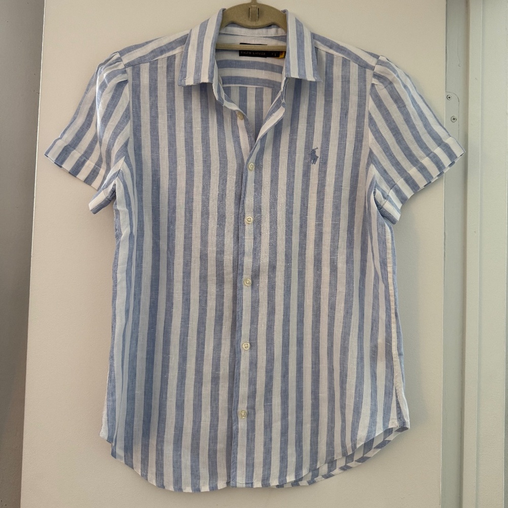 Polo Ralph Lauren Women's Short Sleeve Linen Shirt - Size M